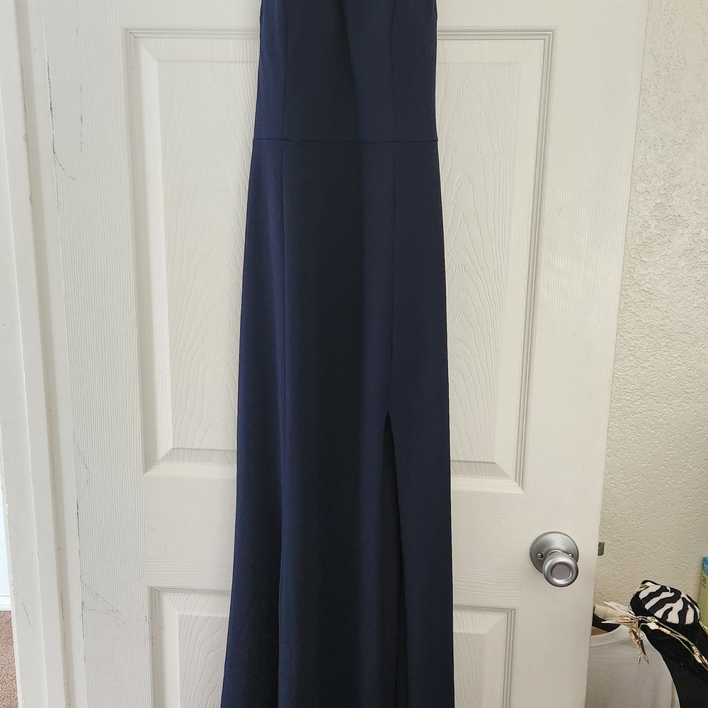 BHLDN Strapless Navy Dress